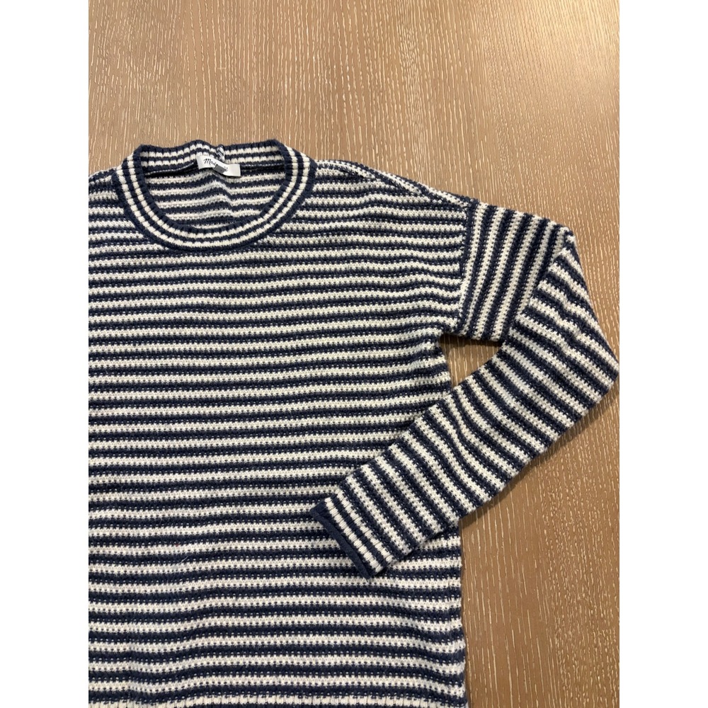 Madewell Women's XS Navy Blue Creamā Striped Knit Crewneck Sweater Pullover